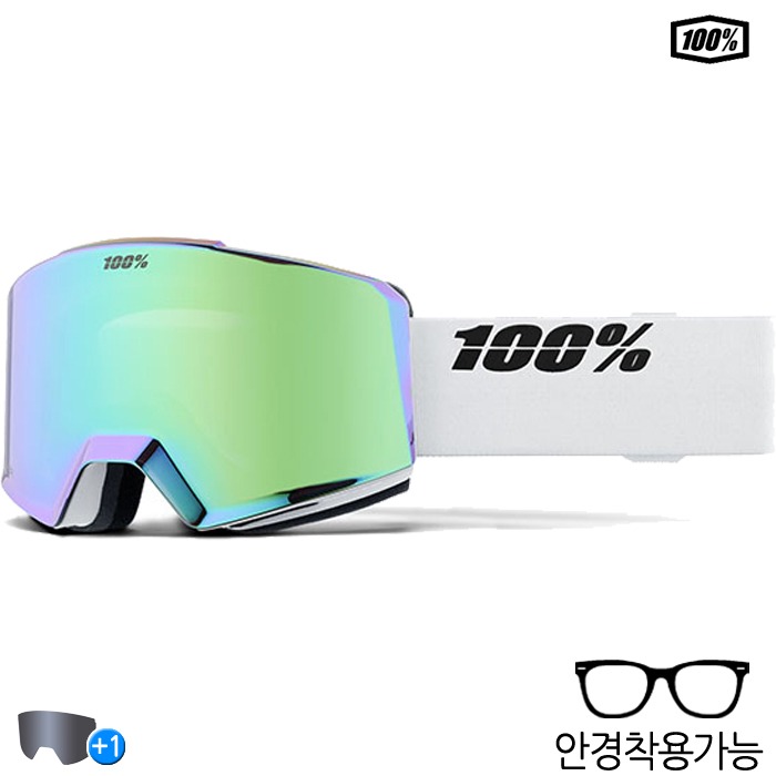 100% 스키 고글 NORG AF HiPER Goggle White/Green