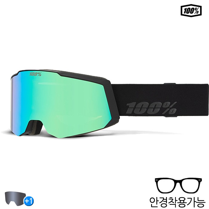 100% 스키 고글 SNOWCRAFT S AF HiPER Goggle Black&amp;Green